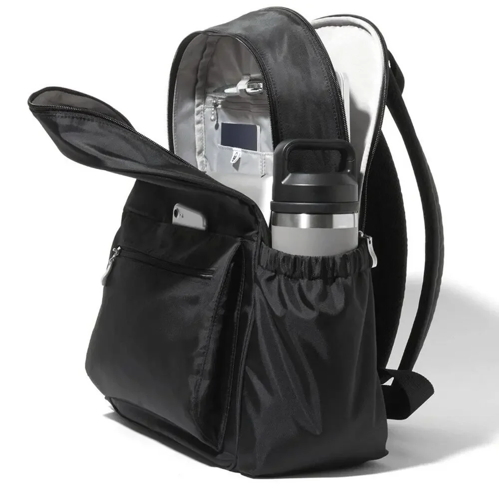 Baggallini Essential Laptop Black Waterproof Backpack For Travel- 16x12 Inch NWT